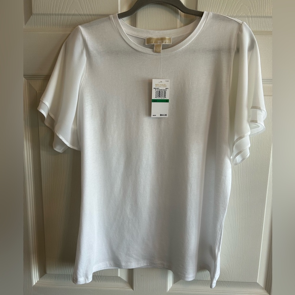 Michael Kors Women’s Shirt NWT with Flutter Sleeves Size L